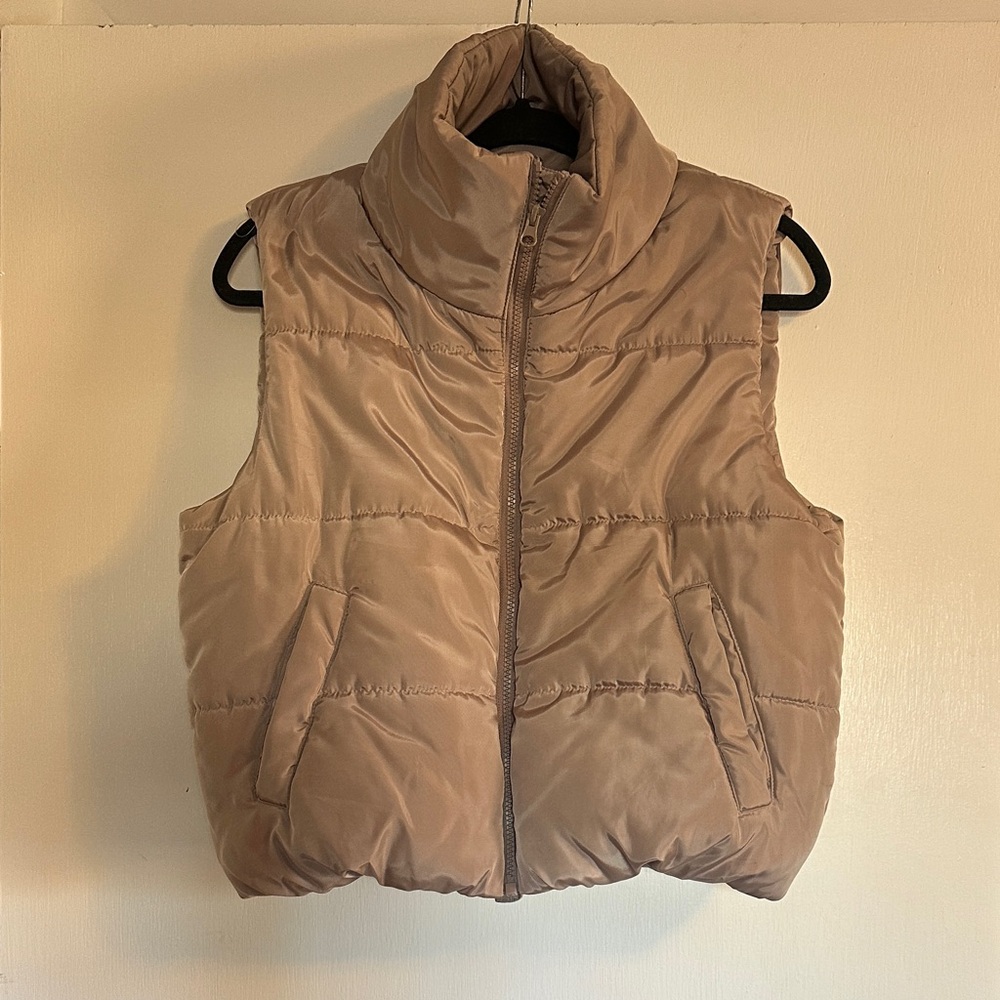 Stylish Women's Brown Puffer Vest